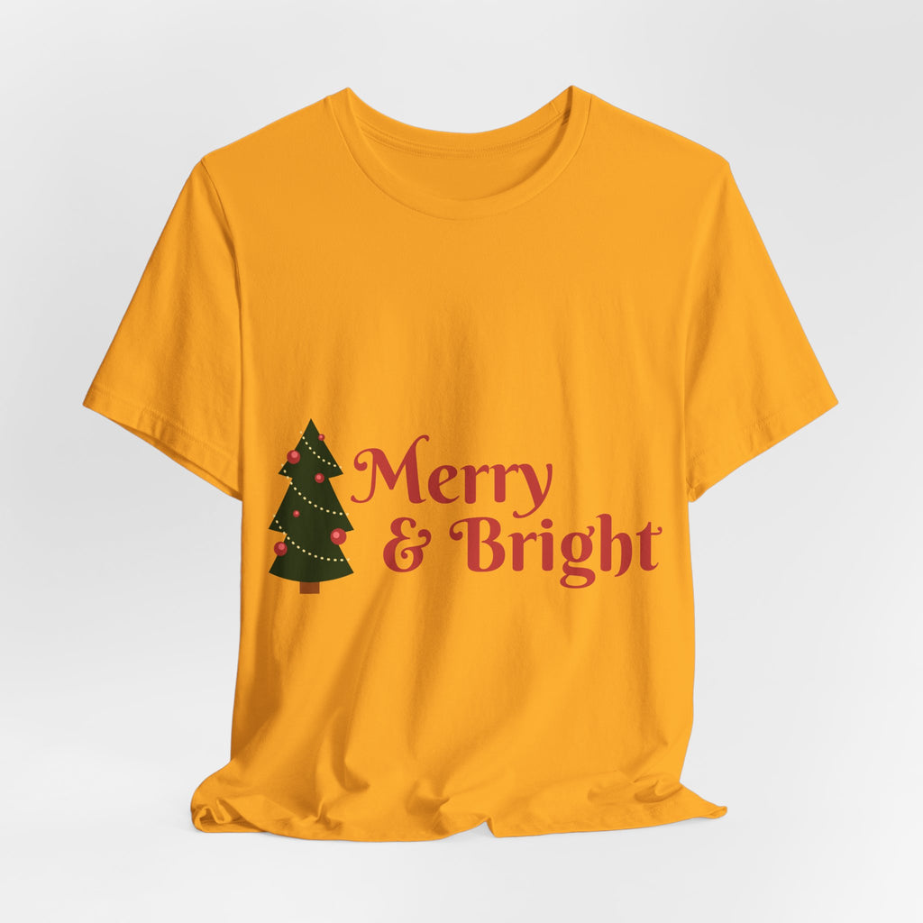 Tee de Noël joyeux et lumineux - T-shirt graphique d'arbre de vacances festif