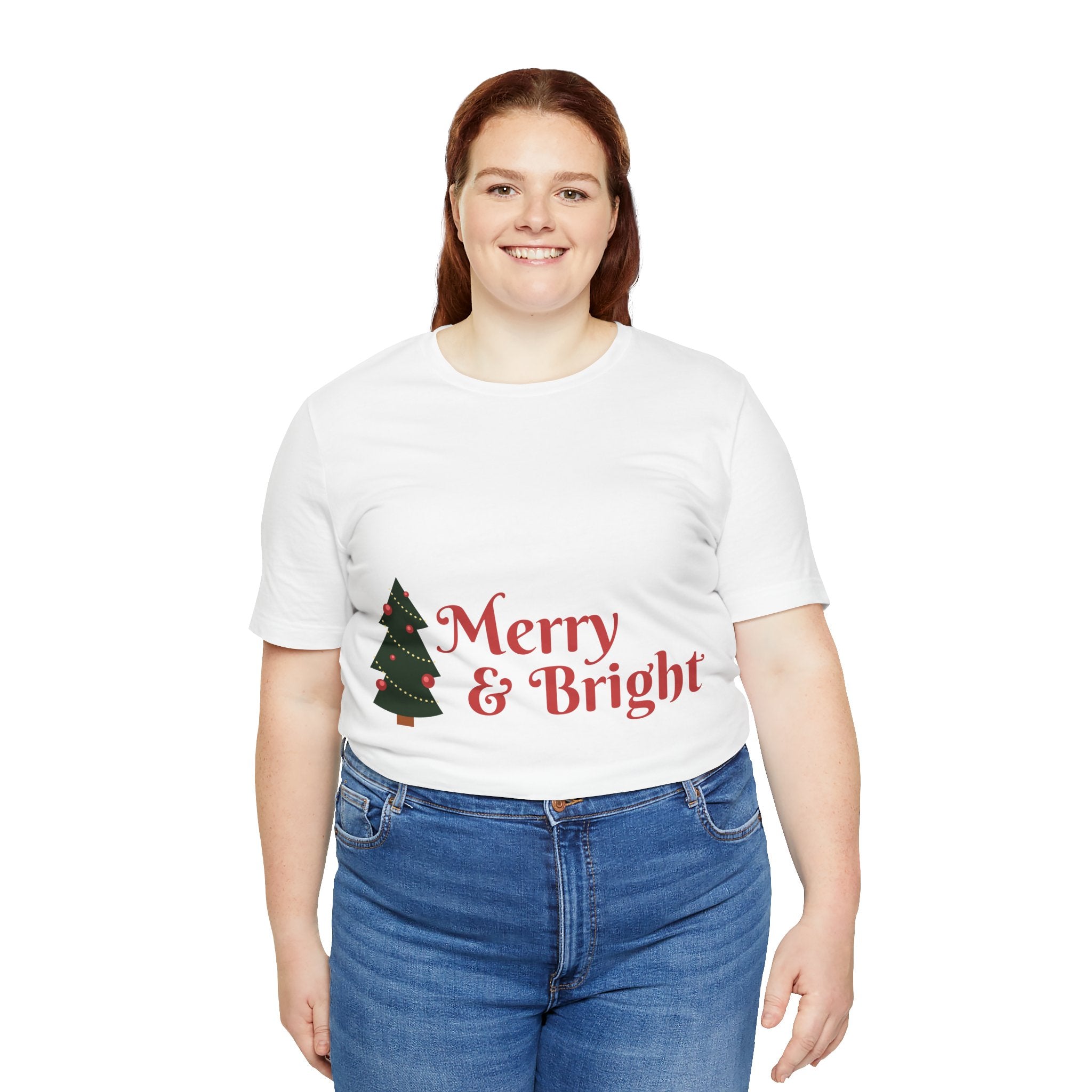 Tee de Noël joyeux et lumineux - T-shirt graphique d'arbre de vacances festif