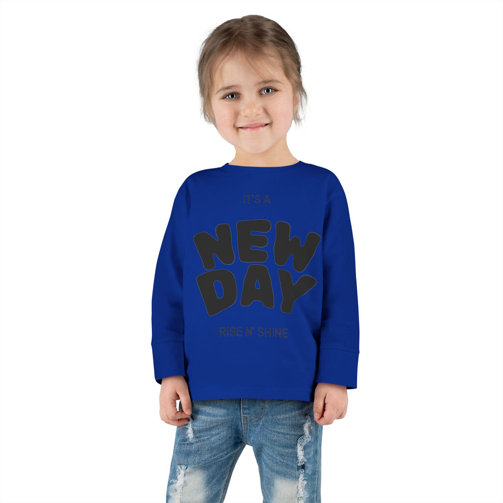 Adorable Toddler Long Sleeve Tee - "New Day" Rise & Shine Design