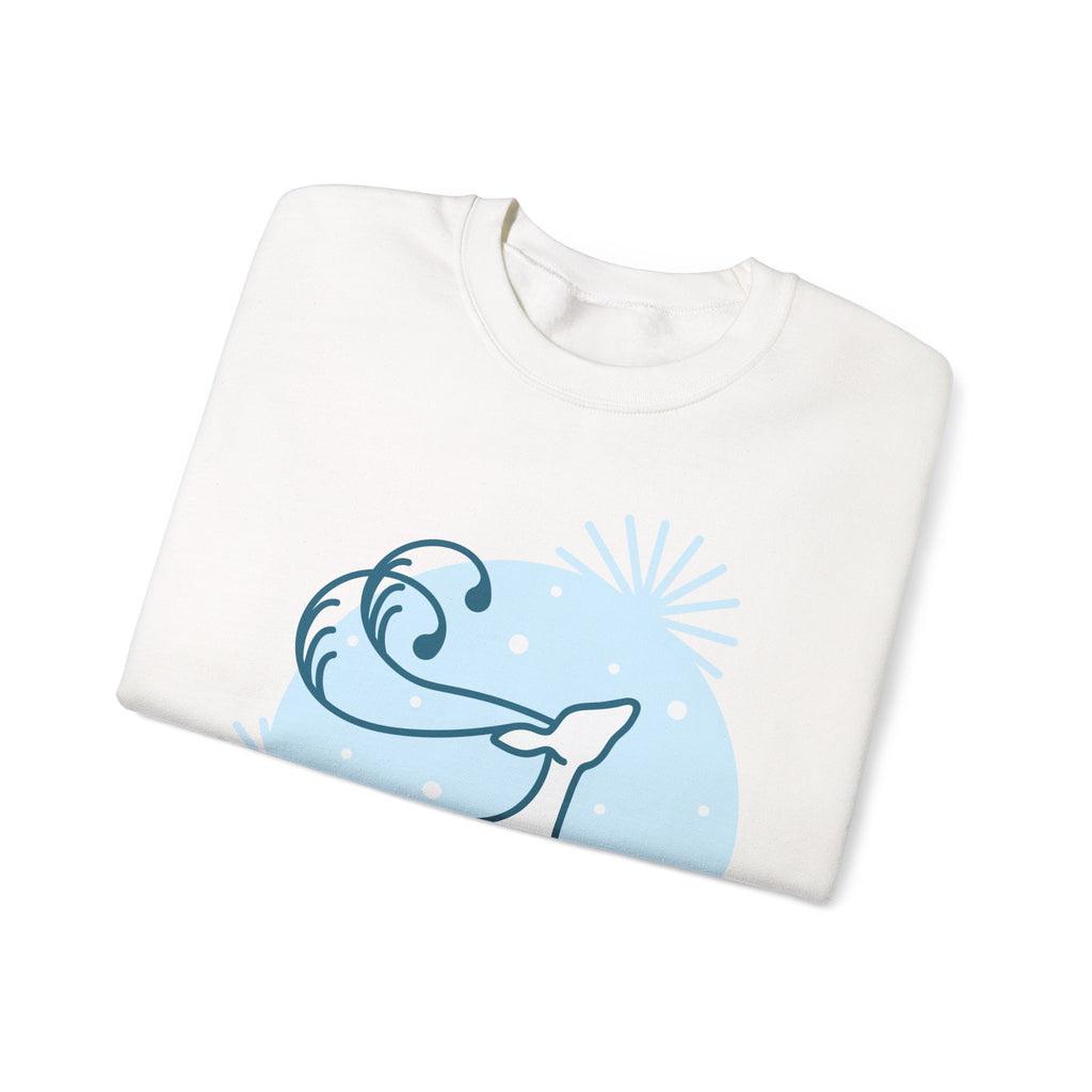 Reindeer Winter Crewneck Sweatshirt — Minimal Blue Holiday Deer Design