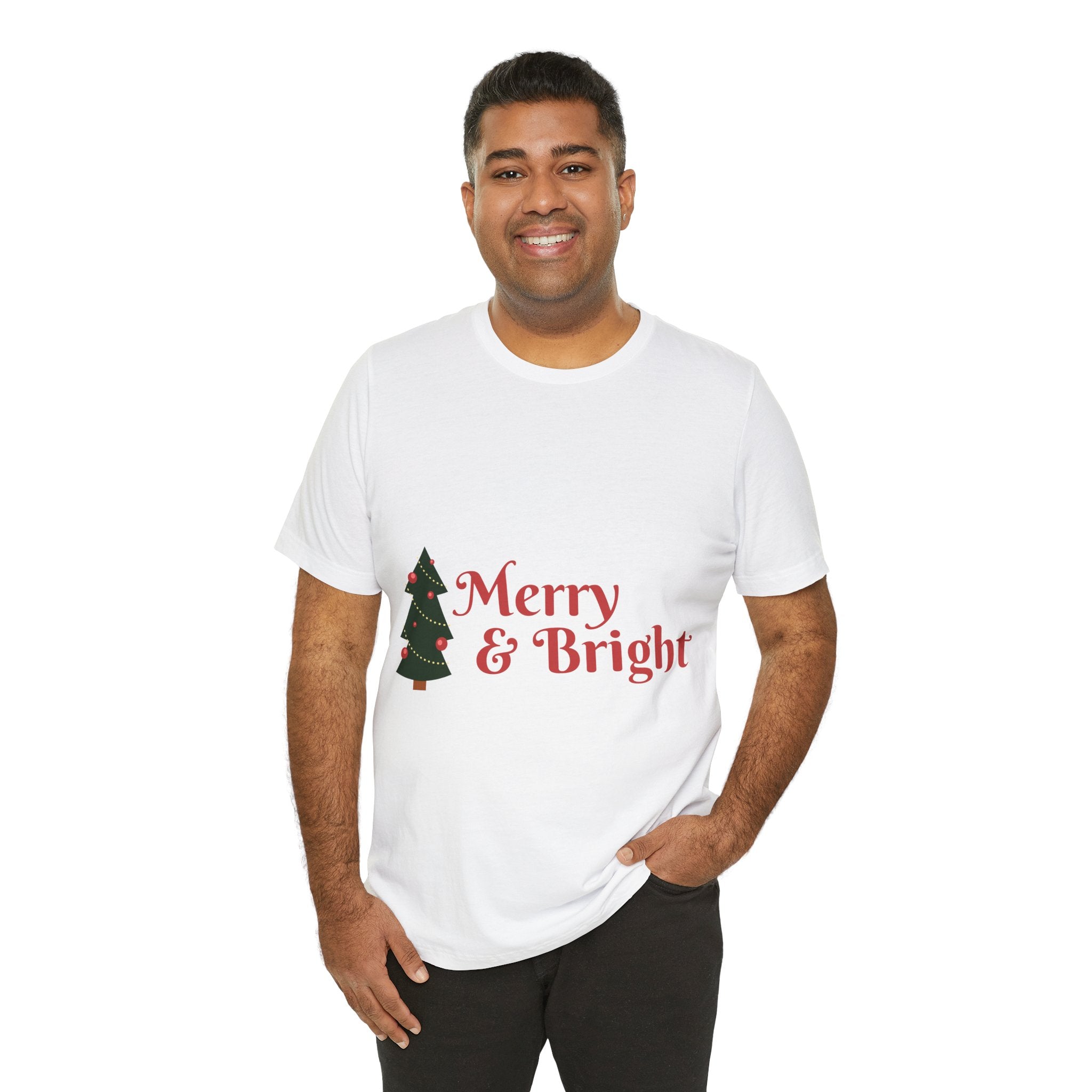 Tee de Noël joyeux et lumineux - T-shirt graphique d'arbre de vacances festif