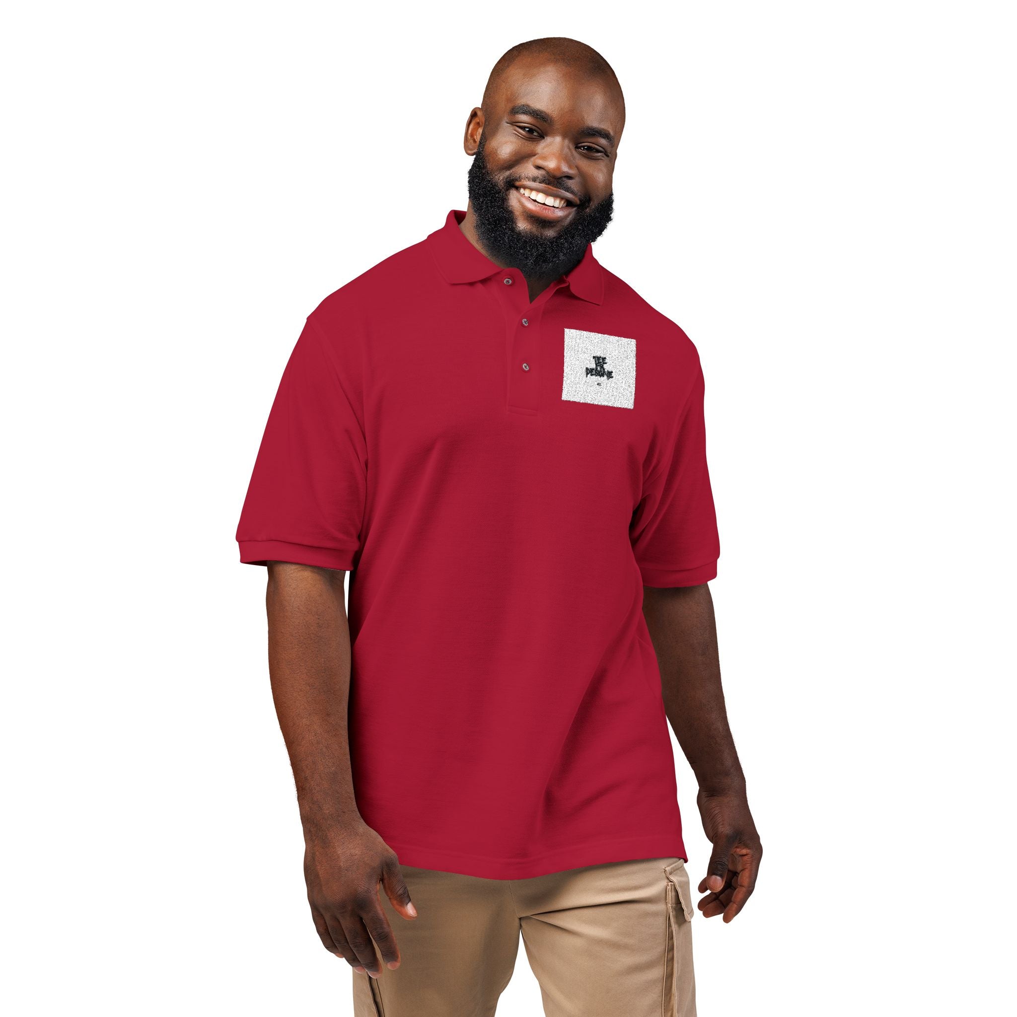 Embroidered Polo Shirt — Subtle Anchor Crest Chest Logo