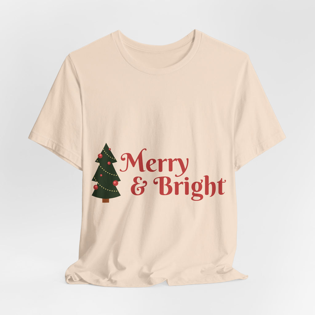 Tee de Noël joyeux et lumineux - T-shirt graphique d'arbre de vacances festif