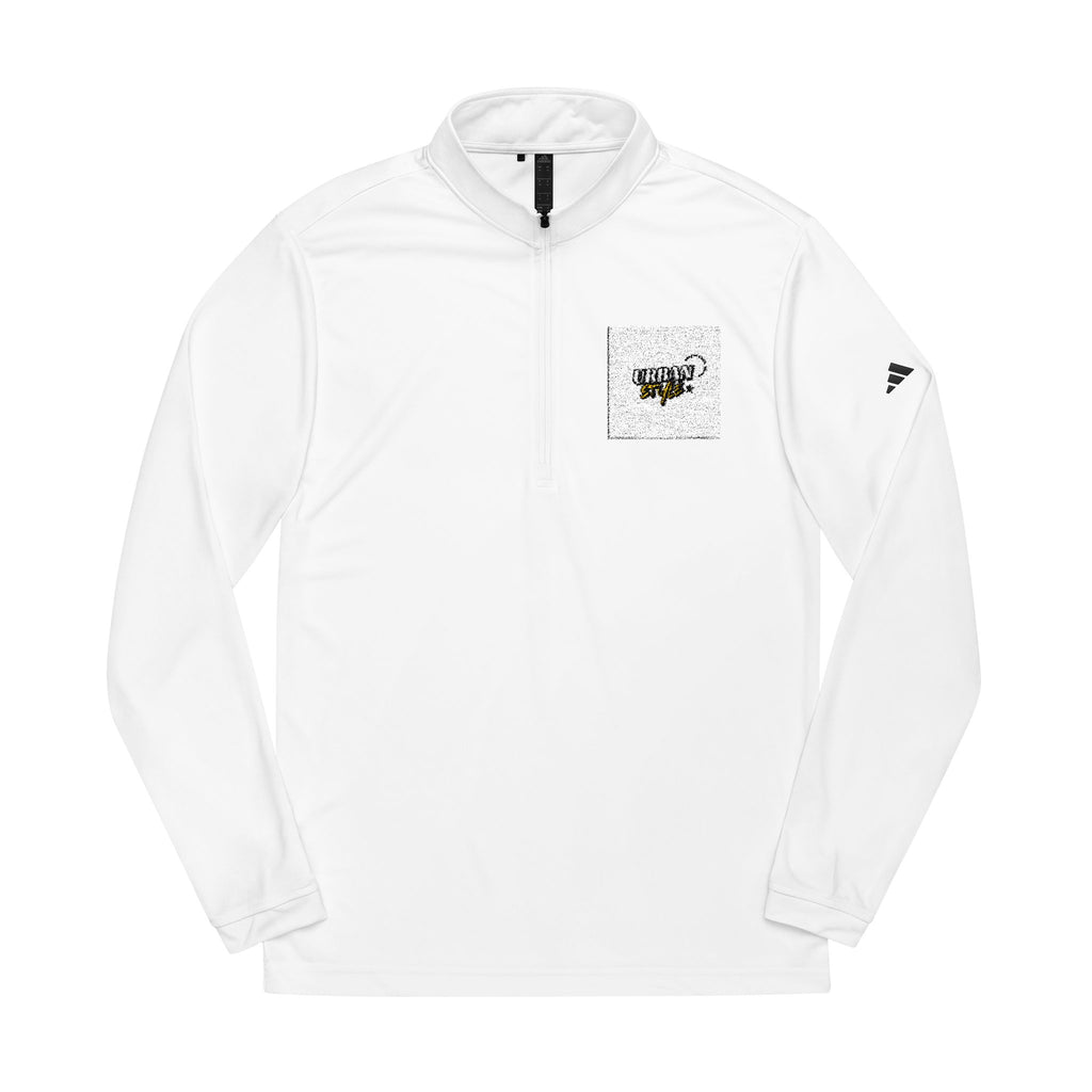 Pull adidas Quarter-Zip brodé - Veste de performance blanche avec logo sur la poitrine
