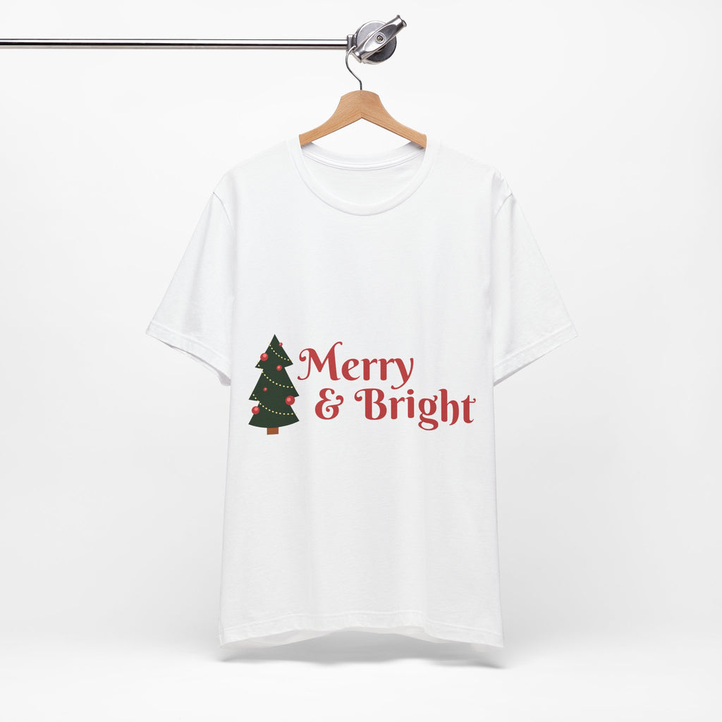 Tee de Noël joyeux et lumineux - T-shirt graphique d'arbre de vacances festif
