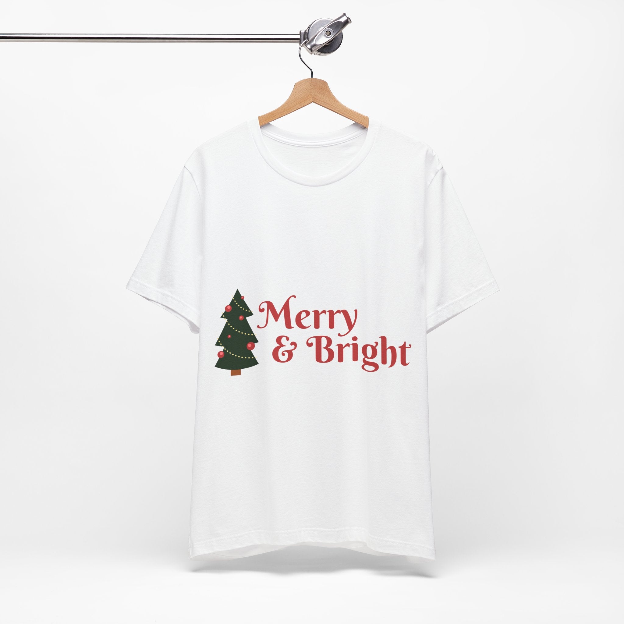 Tee de Noël joyeux et lumineux - T-shirt graphique d'arbre de vacances festif