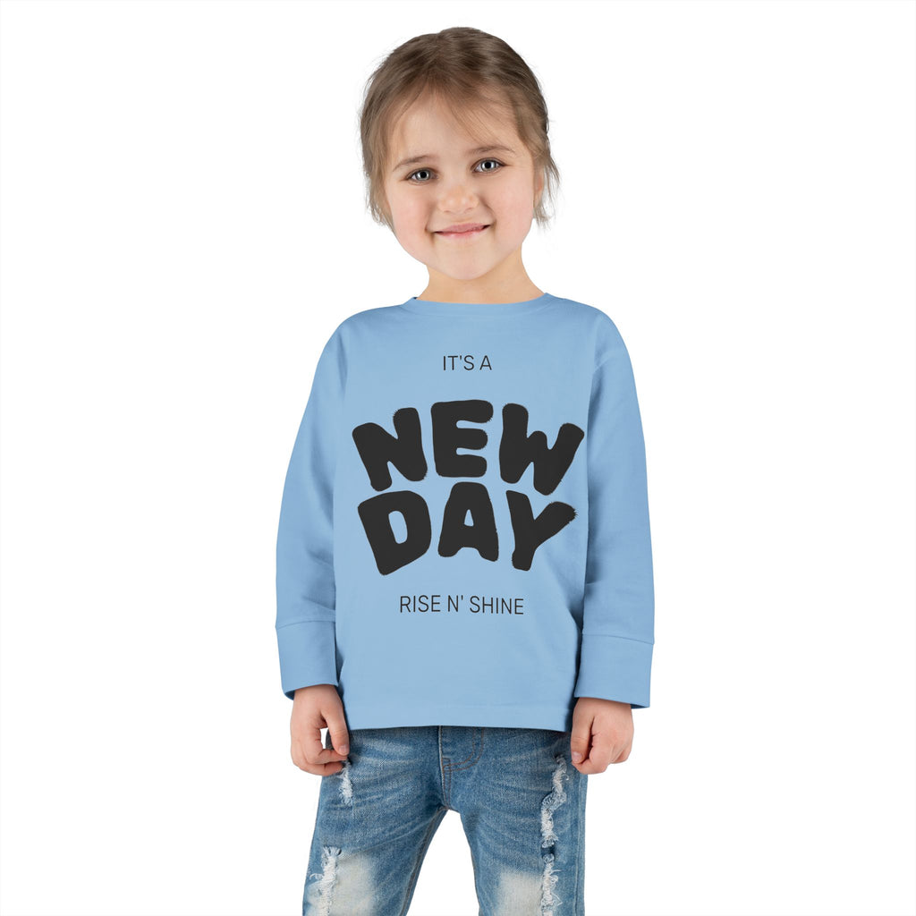 Adorable Toddler Long Sleeve Tee - "New Day" Rise & Shine Design