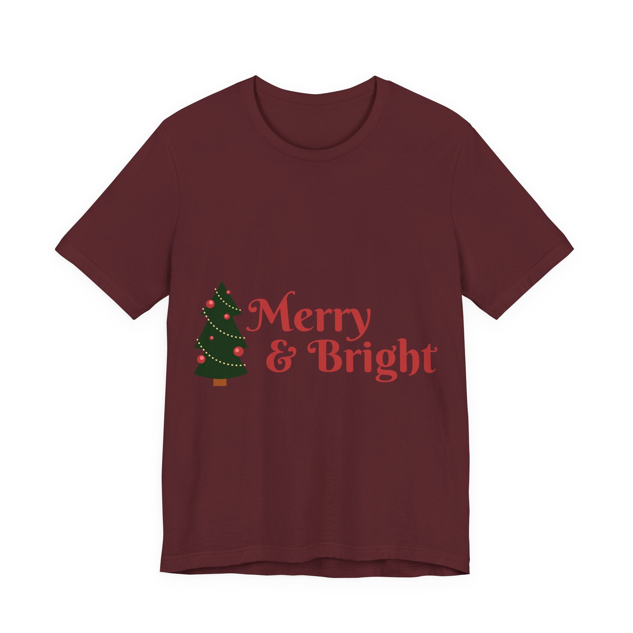 Tee de Noël joyeux et lumineux - T-shirt graphique d'arbre de vacances festif