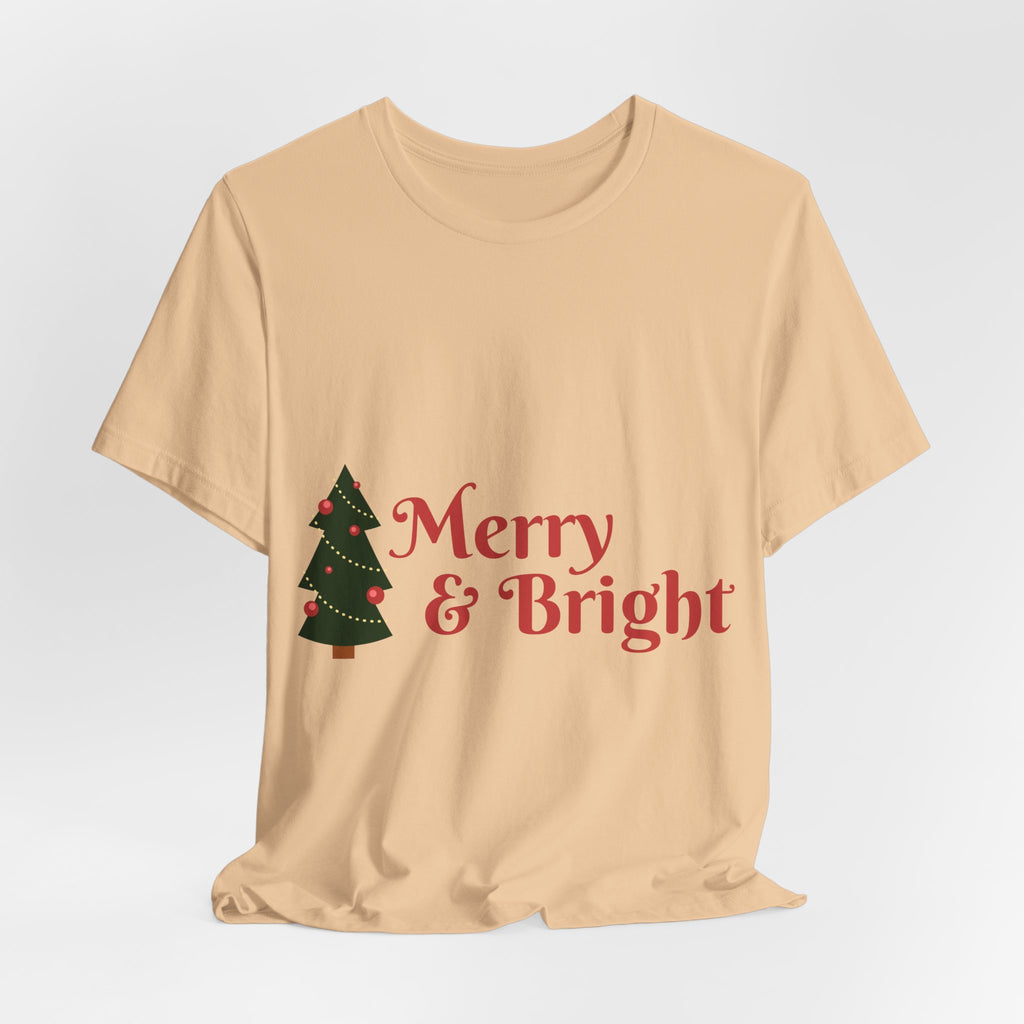 Tee de Noël joyeux et lumineux - T-shirt graphique d'arbre de vacances festif