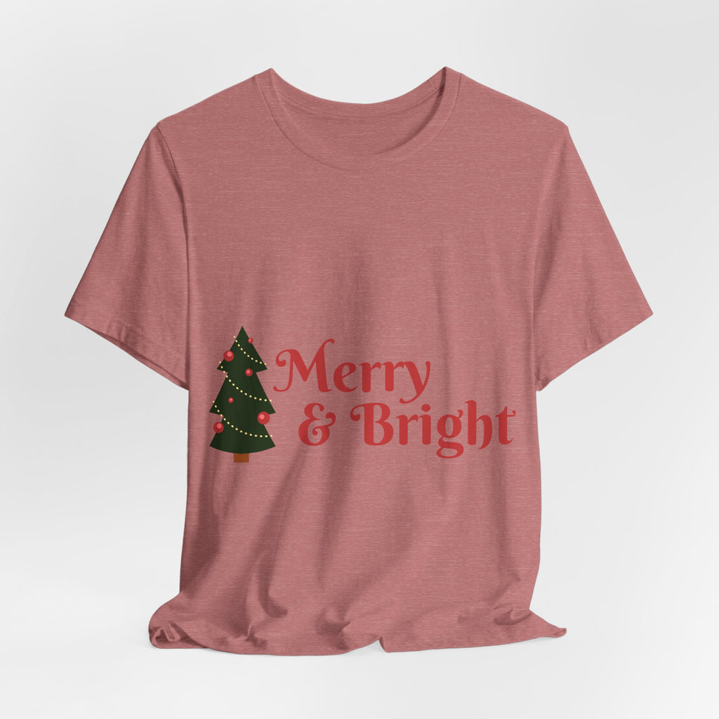 Tee de Noël joyeux et lumineux - T-shirt graphique d'arbre de vacances festif