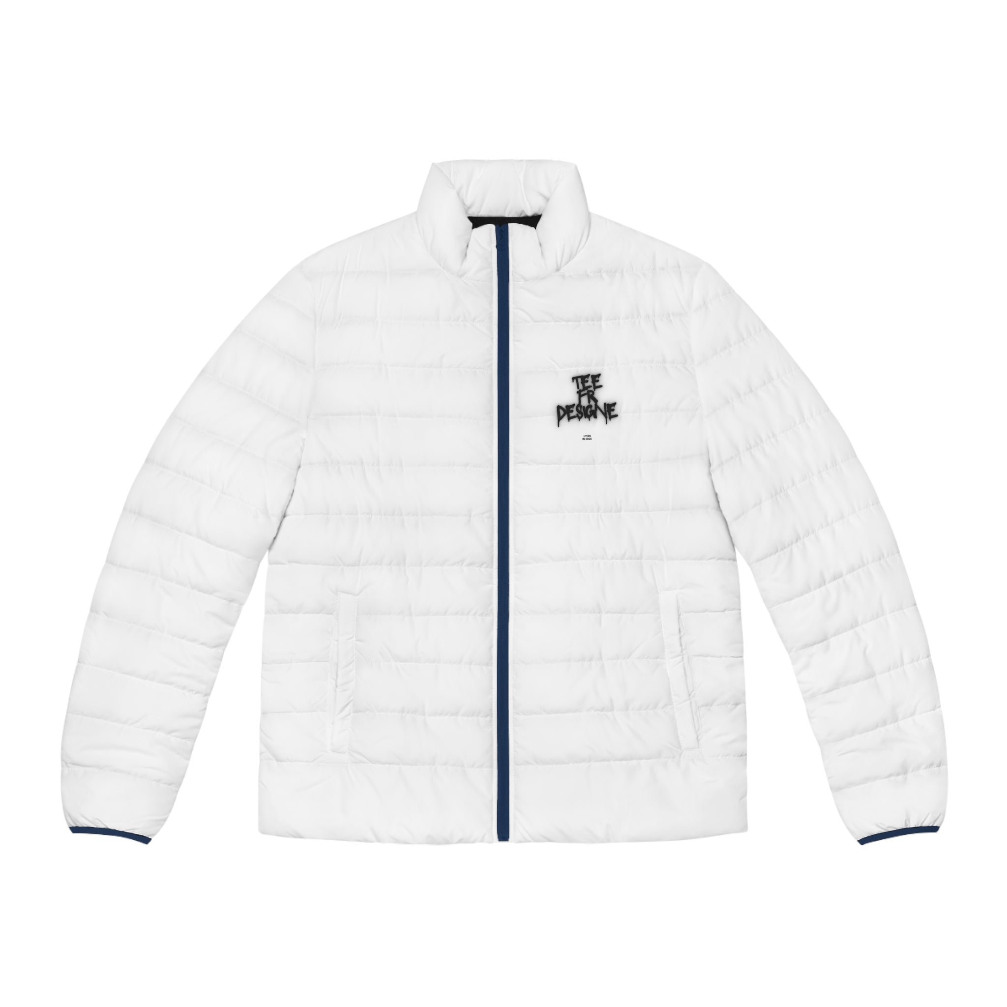 Doudoune blanche pour homme - Logo brodé minimal "We Believe"