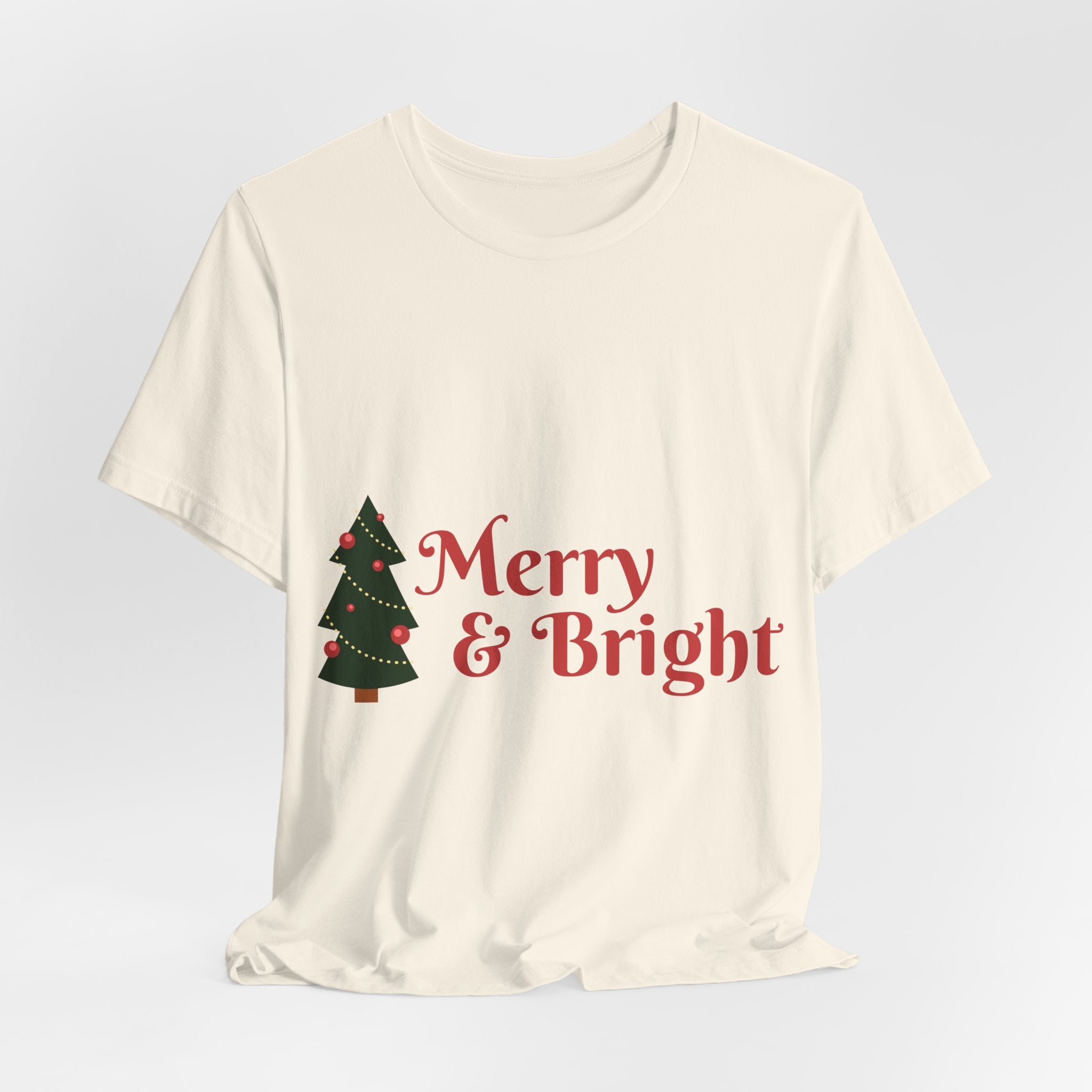 Tee de Noël joyeux et lumineux - T-shirt graphique d'arbre de vacances festif