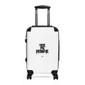 Graffiti Logo Carry-On Suitcase — White Minimal Street Style Luggage