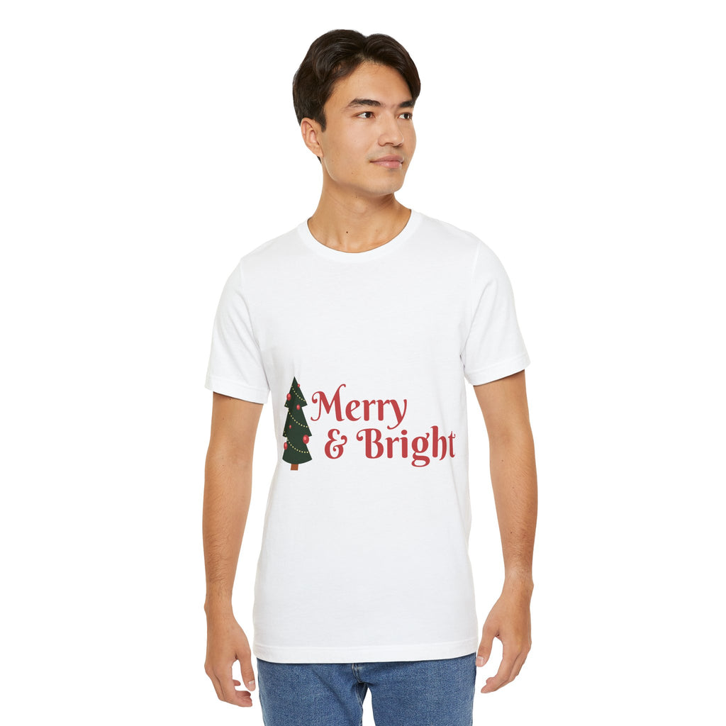 Tee de Noël joyeux et lumineux - T-shirt graphique d'arbre de vacances festif