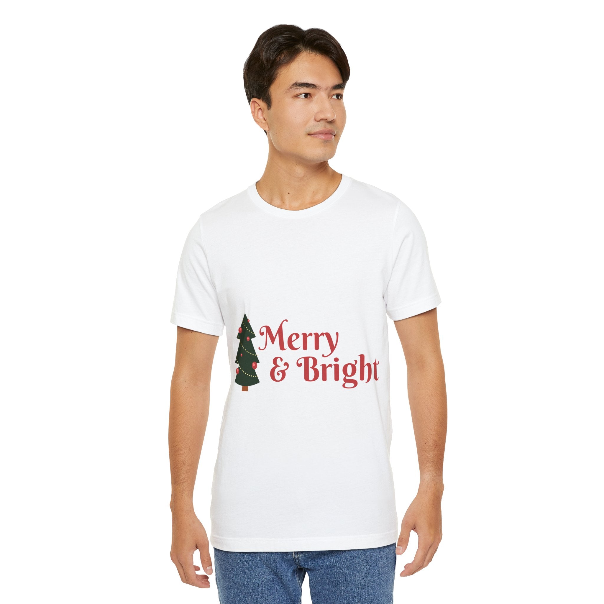 Tee de Noël joyeux et lumineux - T-shirt graphique d'arbre de vacances festif