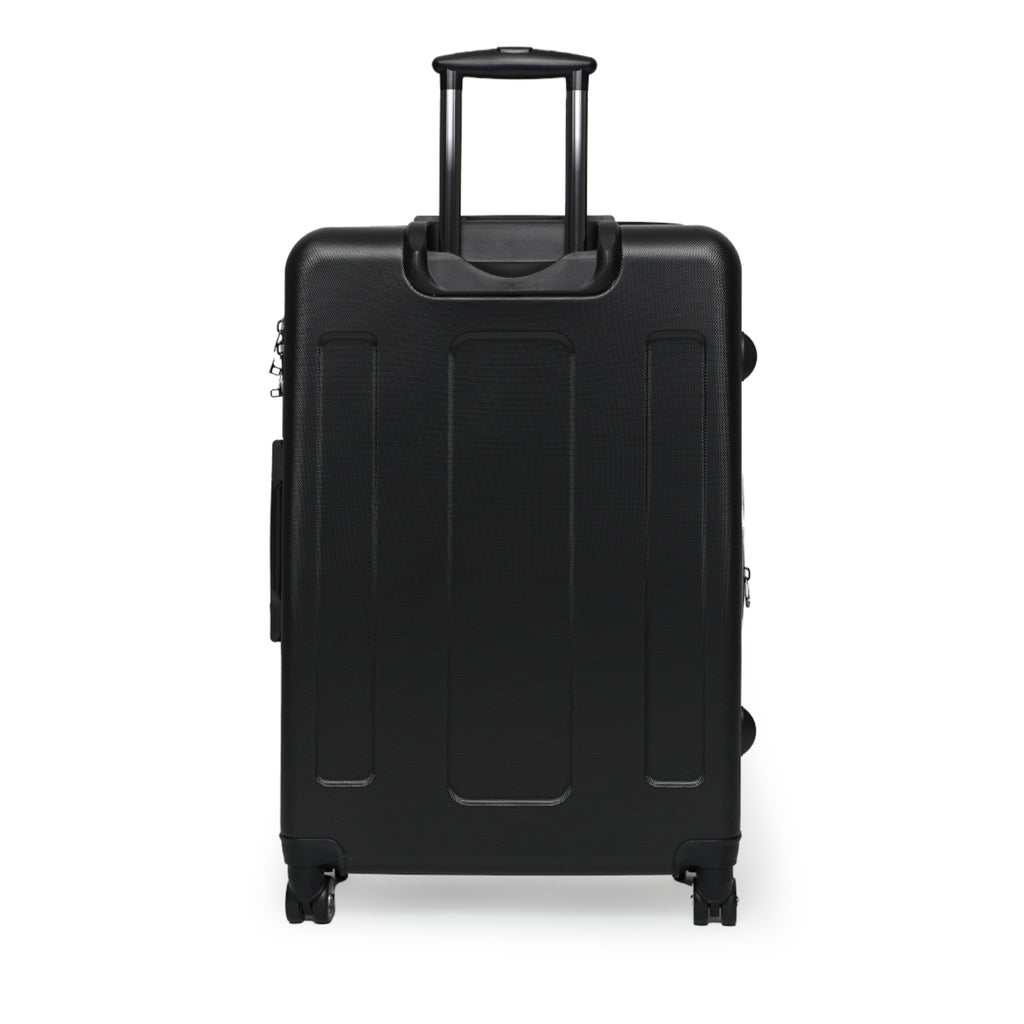 Graffiti Logo Carry-On Suitcase — White Minimal Street Style Luggage
