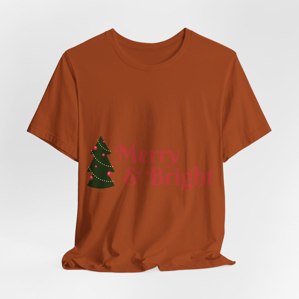 Tee de Noël joyeux et lumineux - T-shirt graphique d'arbre de vacances festif