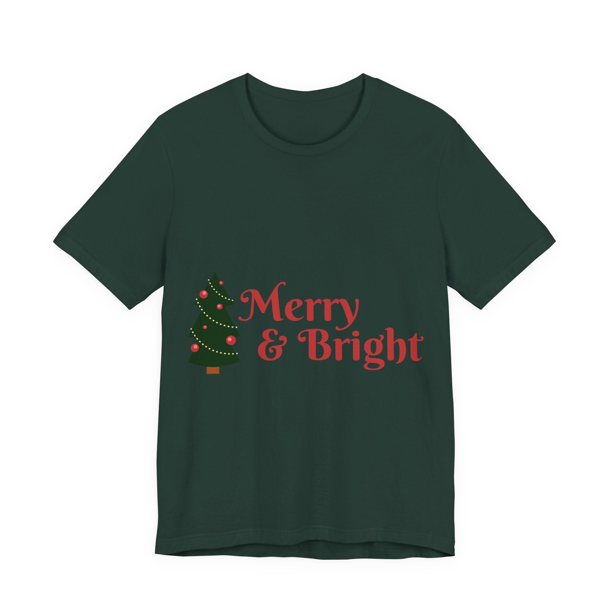 Tee de Noël joyeux et lumineux - T-shirt graphique d'arbre de vacances festif