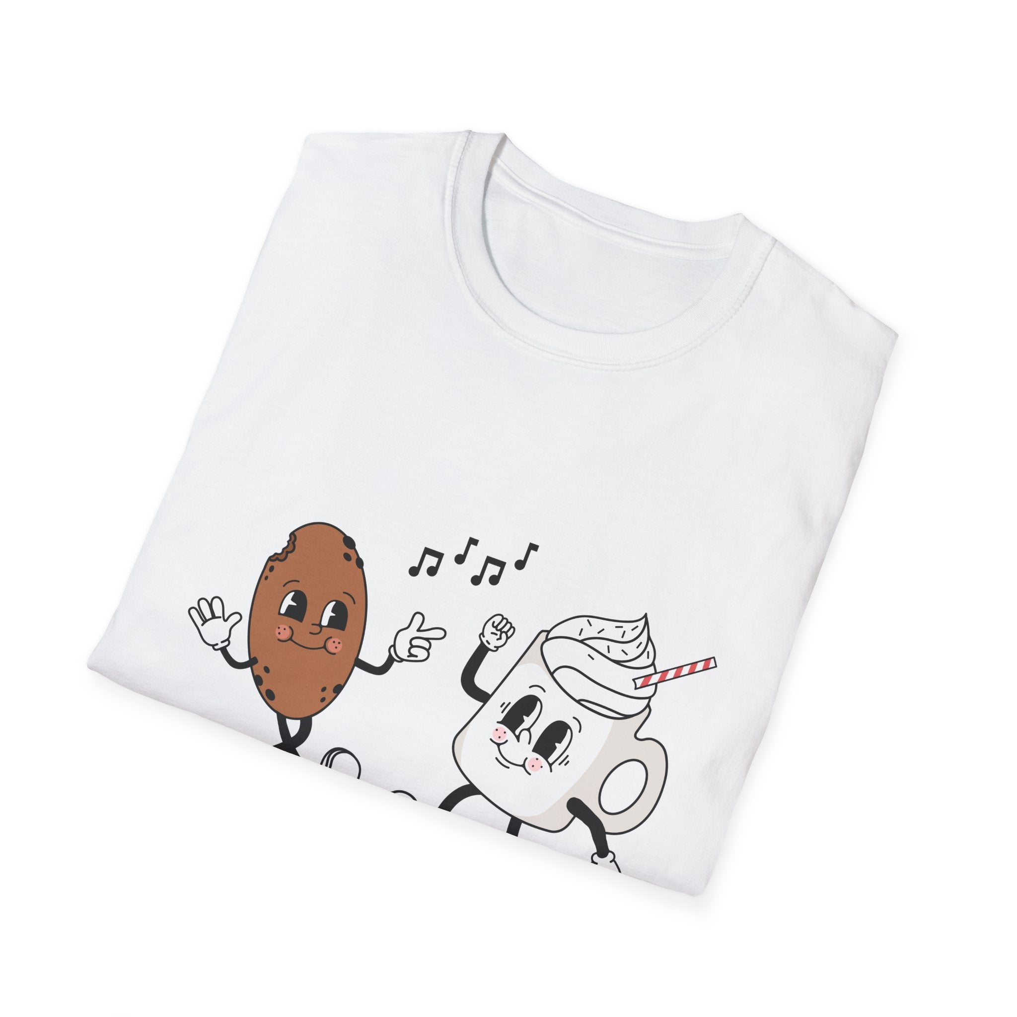 Best Friends Unisex Softstyle T-Shirt - Cute Coffee and Cookie Design