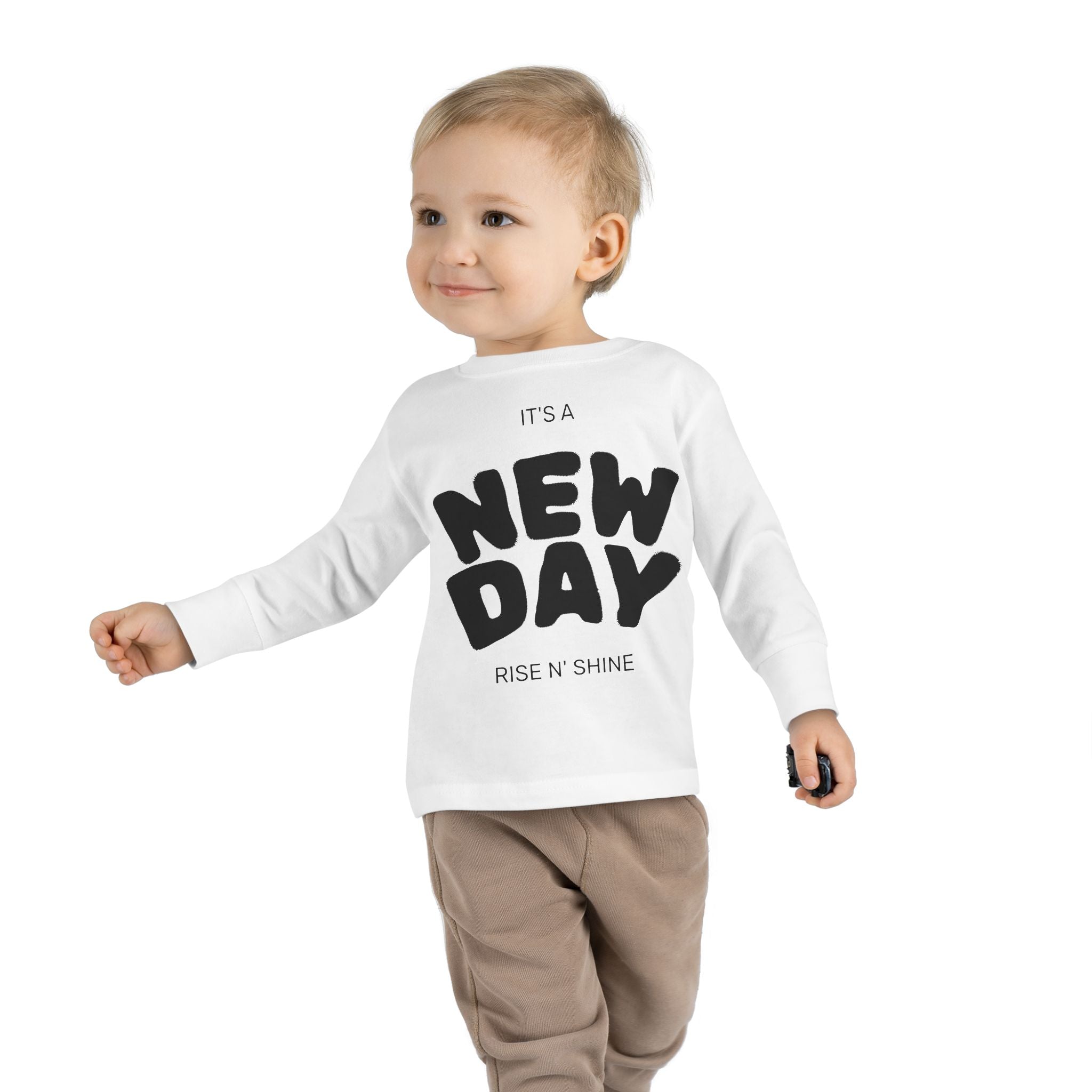 Adorable Toddler Long Sleeve Tee - "New Day" Rise & Shine Design