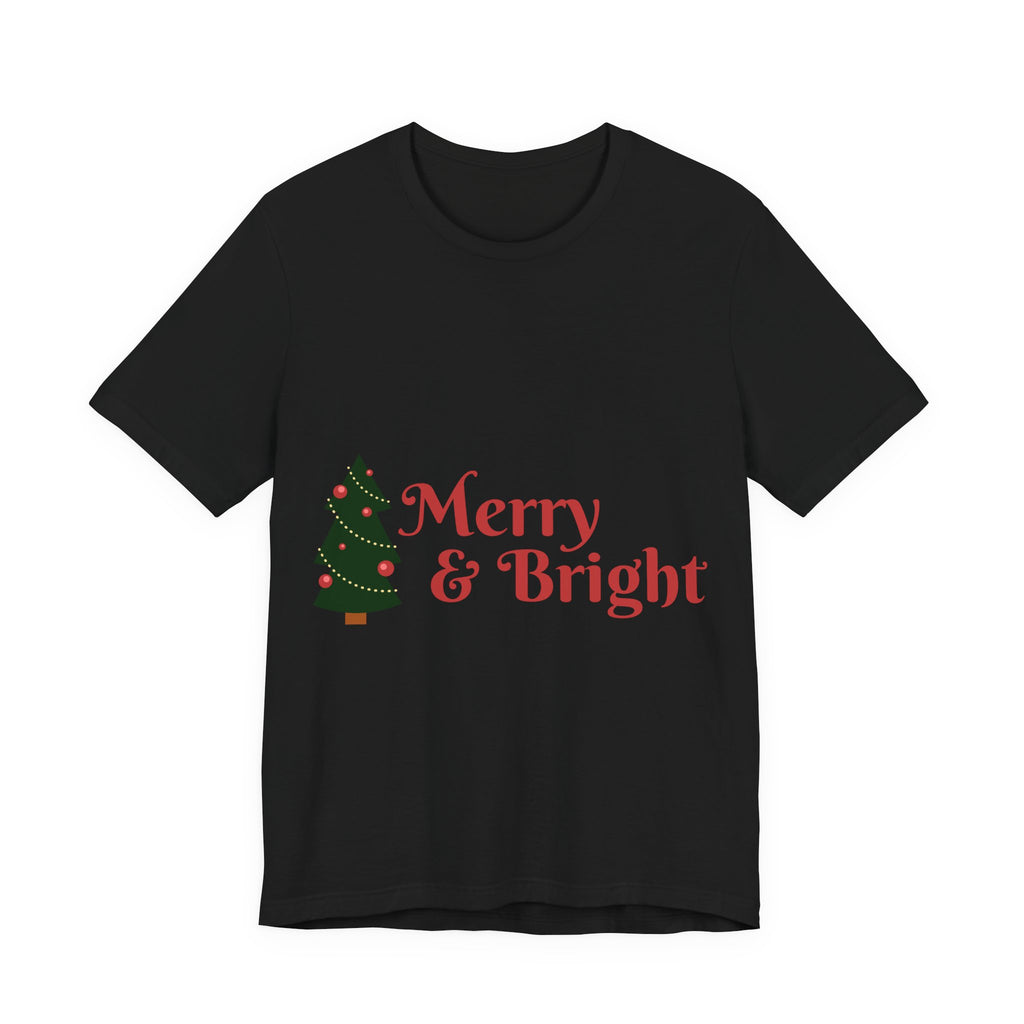Tee de Noël joyeux et lumineux - T-shirt graphique d'arbre de vacances festif