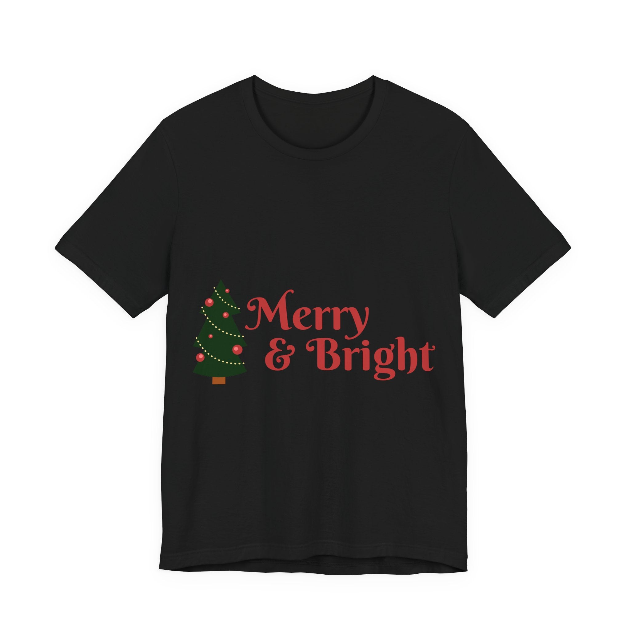 Tee de Noël joyeux et lumineux - T-shirt graphique d'arbre de vacances festif