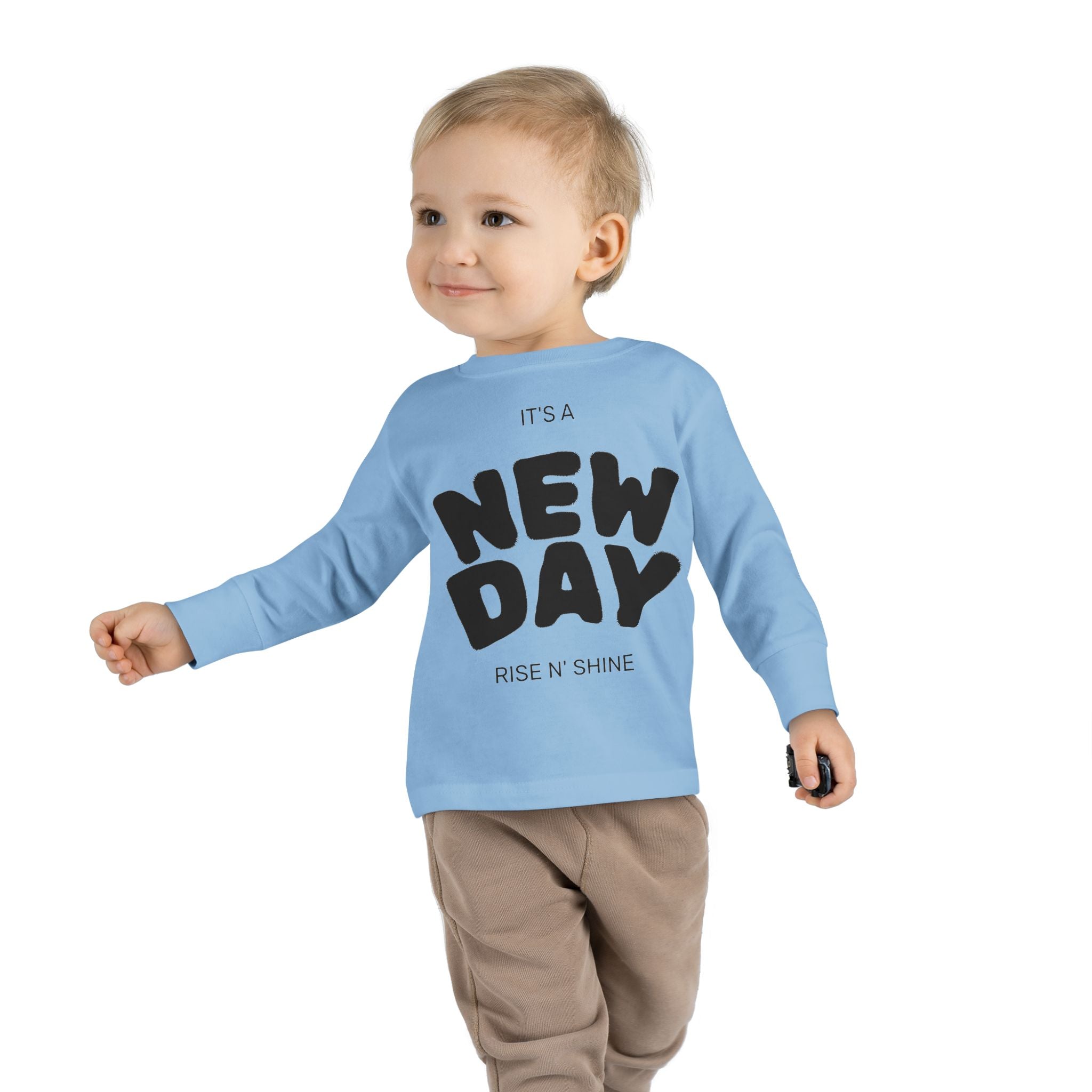 Adorable Toddler Long Sleeve Tee - "New Day" Rise & Shine Design