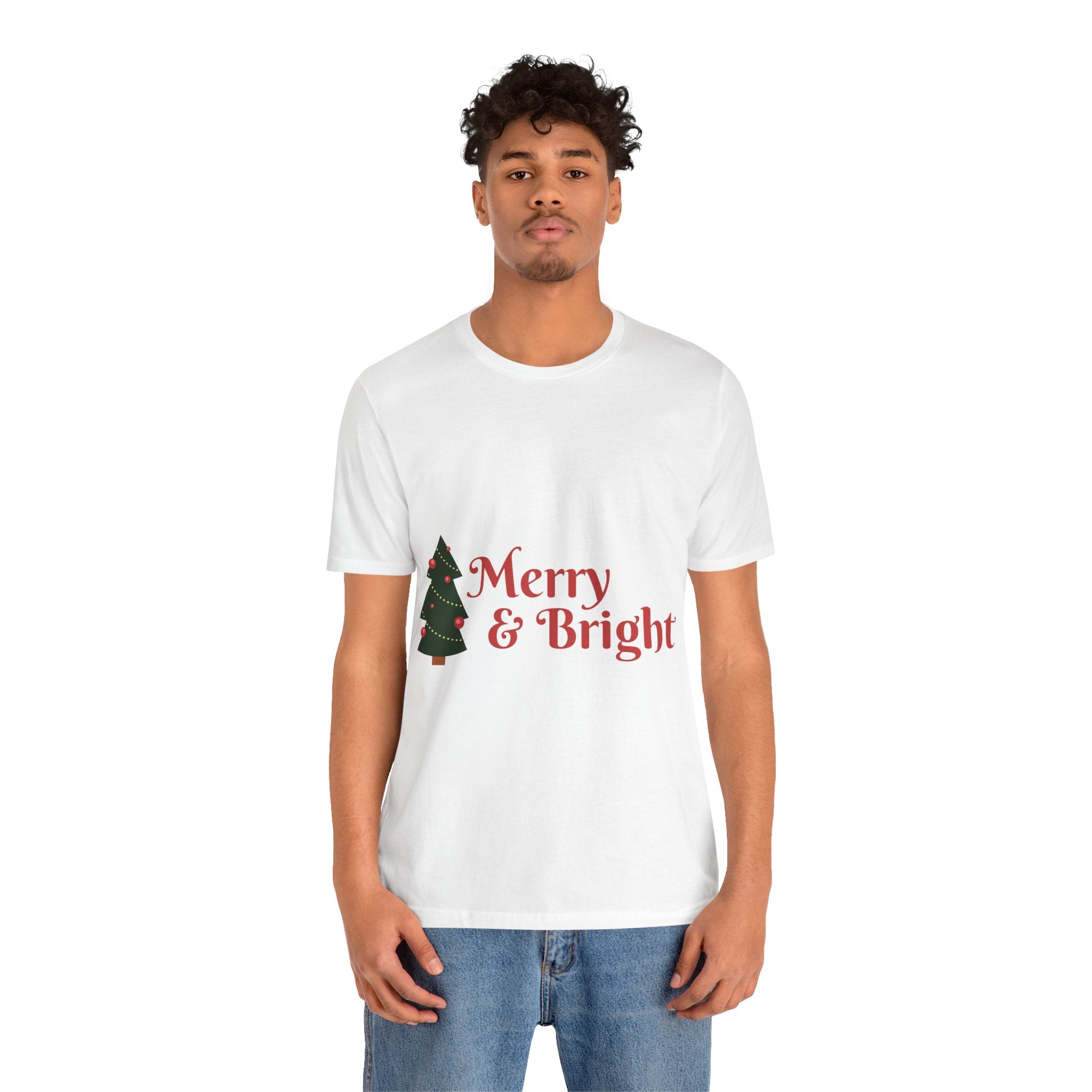 Tee de Noël joyeux et lumineux - T-shirt graphique d'arbre de vacances festif