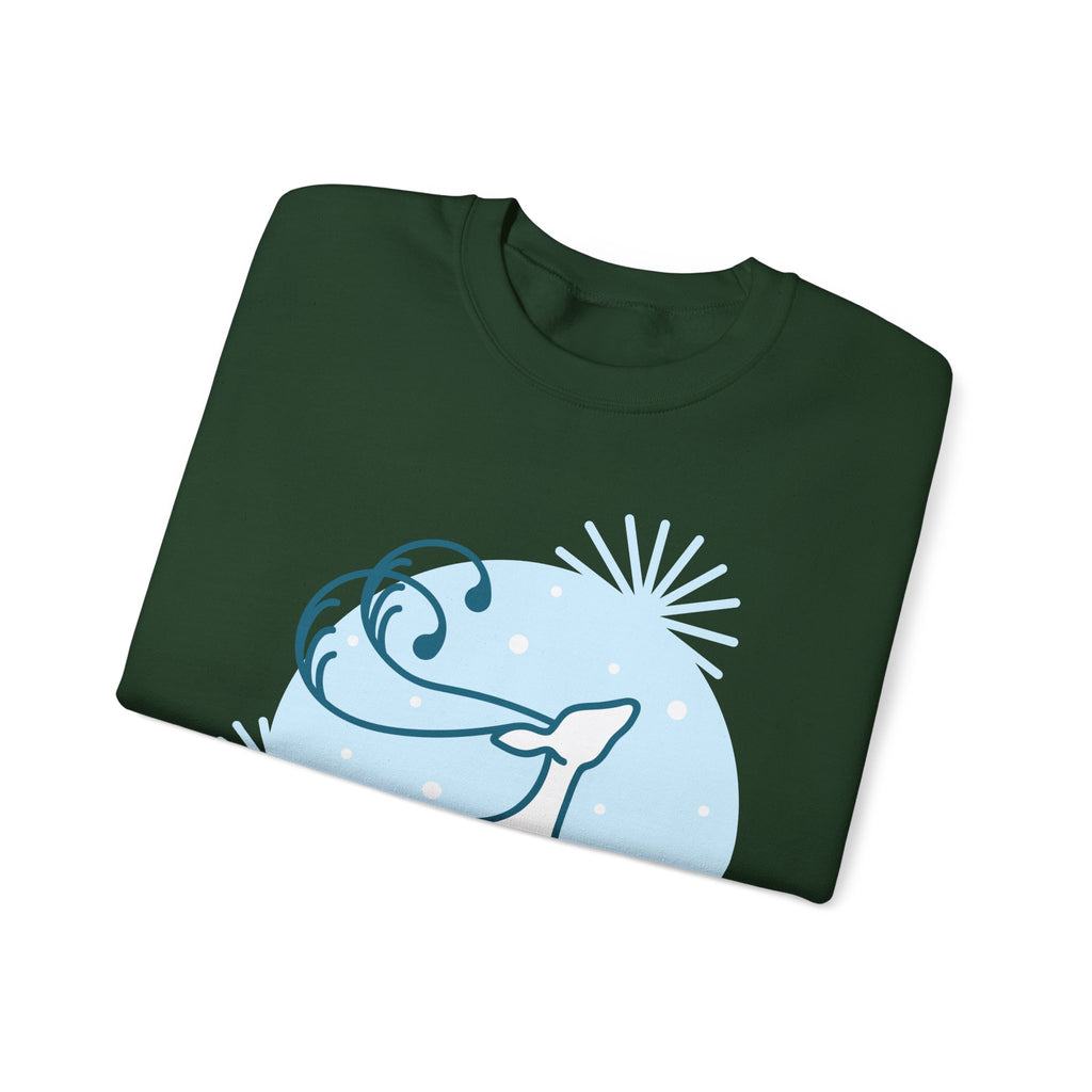 Reindeer Winter Crewneck Sweatshirt — Minimal Blue Holiday Deer Design