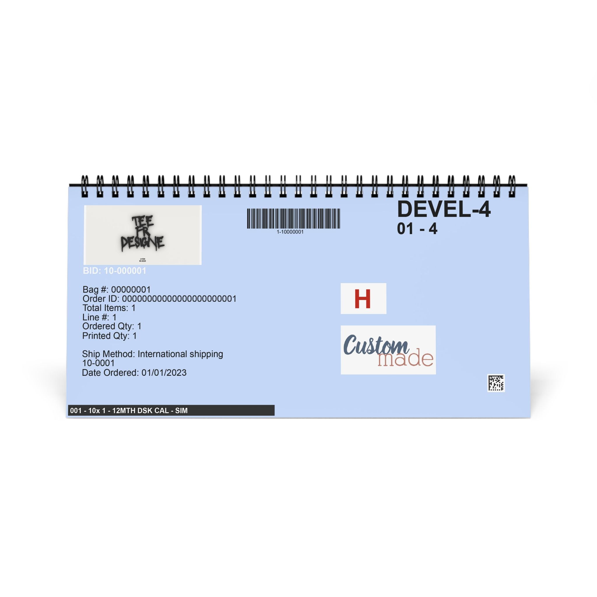 Calendrier de bureau minimaliste 2026 - Planificateur mensuel à grille (Tee Fr Designe)