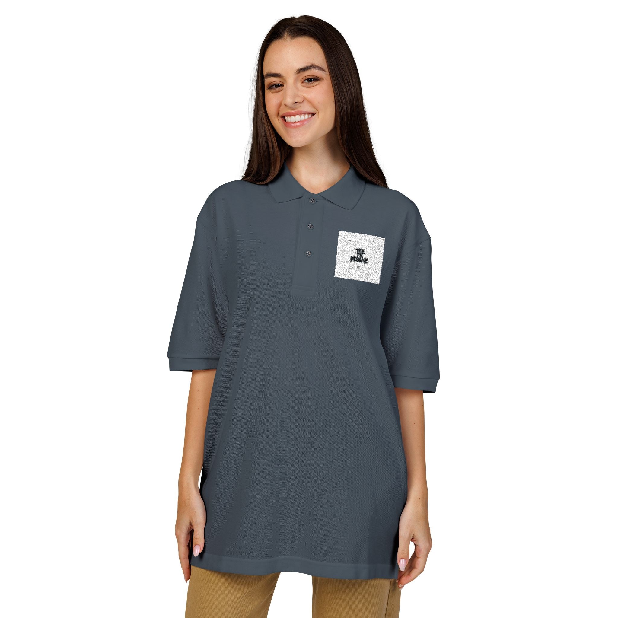 Embroidered Polo Shirt — Subtle Anchor Crest Chest Logo