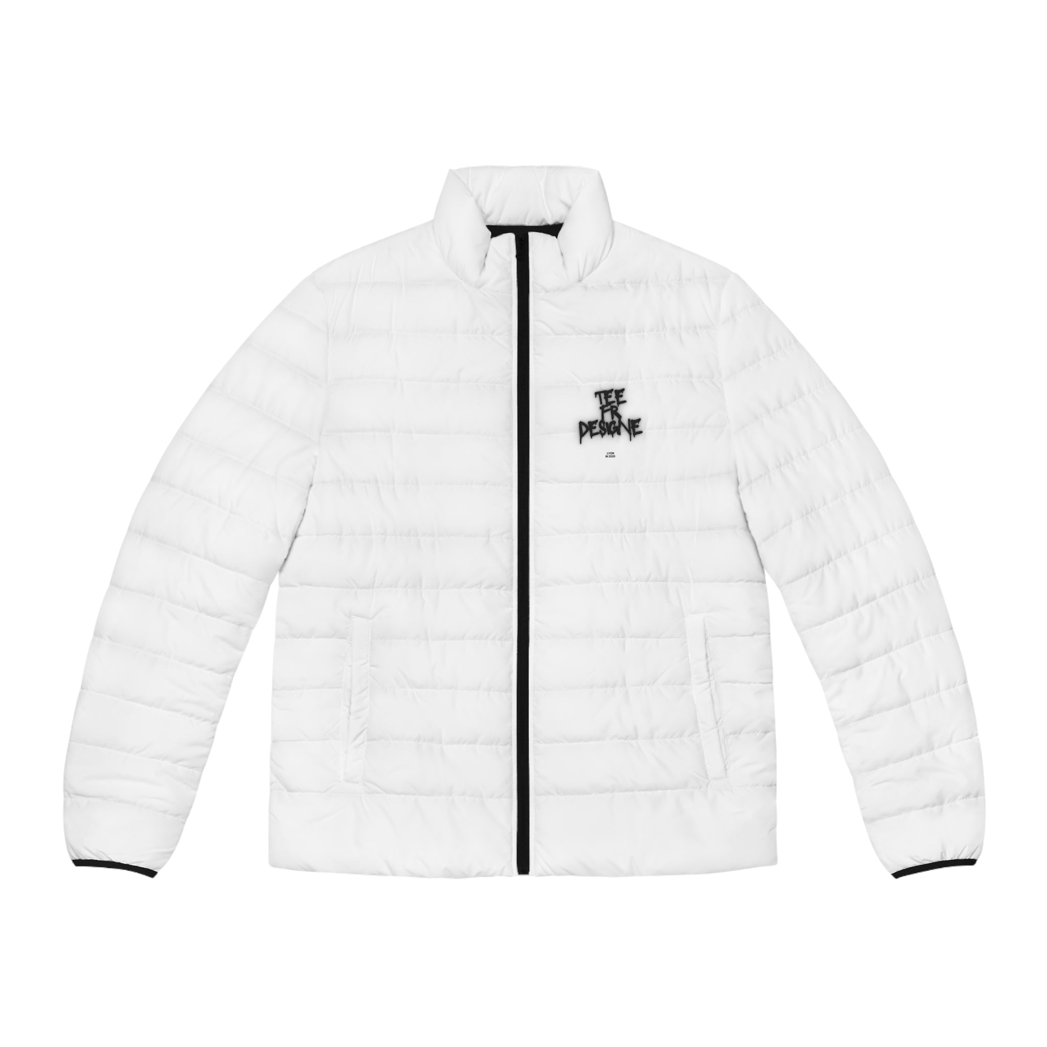 Doudoune blanche pour homme - Logo brodé minimal "We Believe"