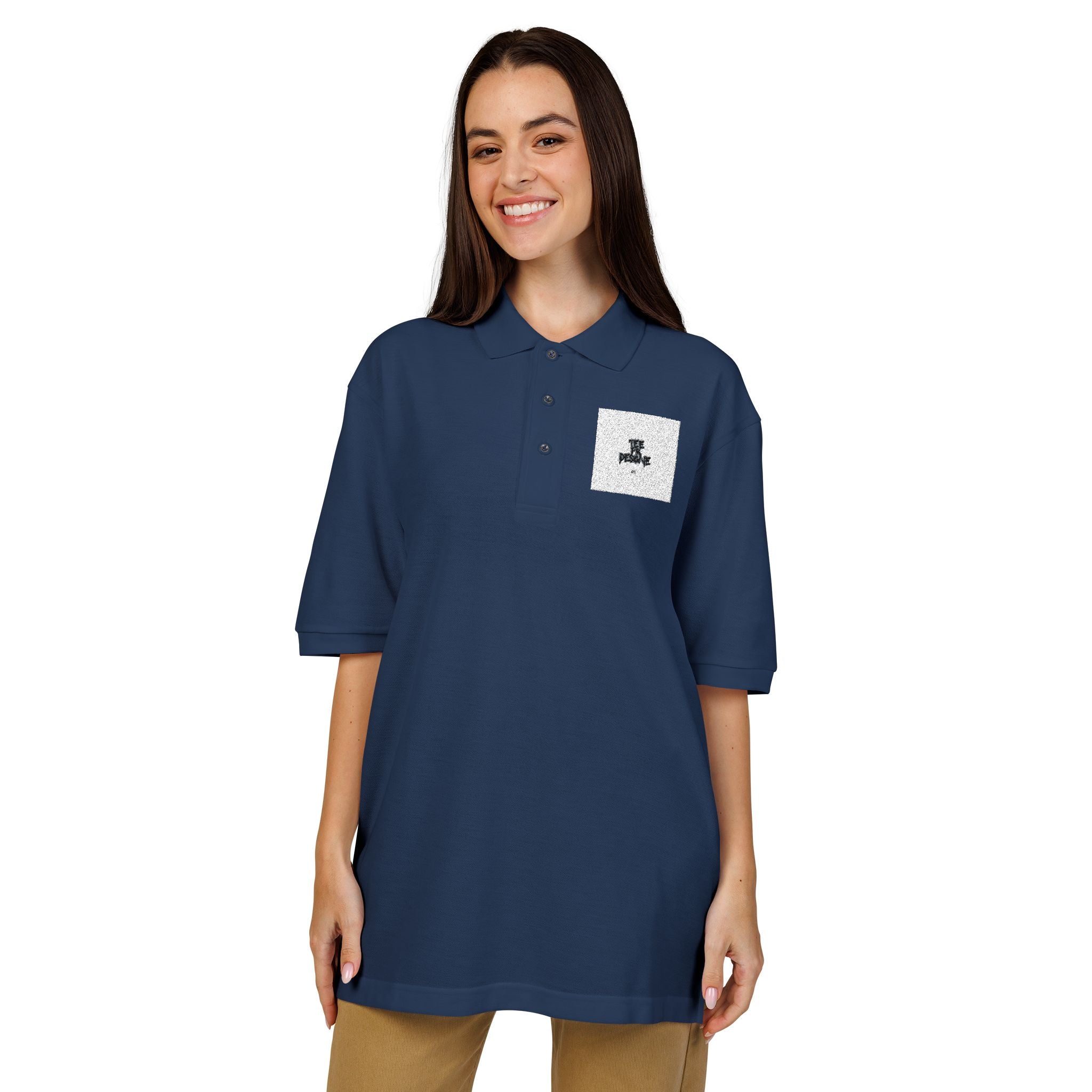 Embroidered Polo Shirt — Subtle Anchor Crest Chest Logo