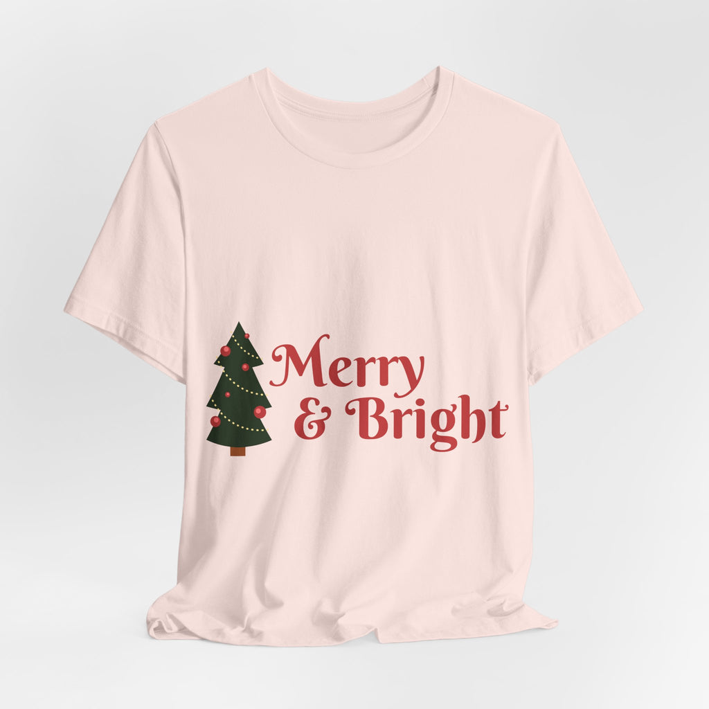 Tee de Noël joyeux et lumineux - T-shirt graphique d'arbre de vacances festif