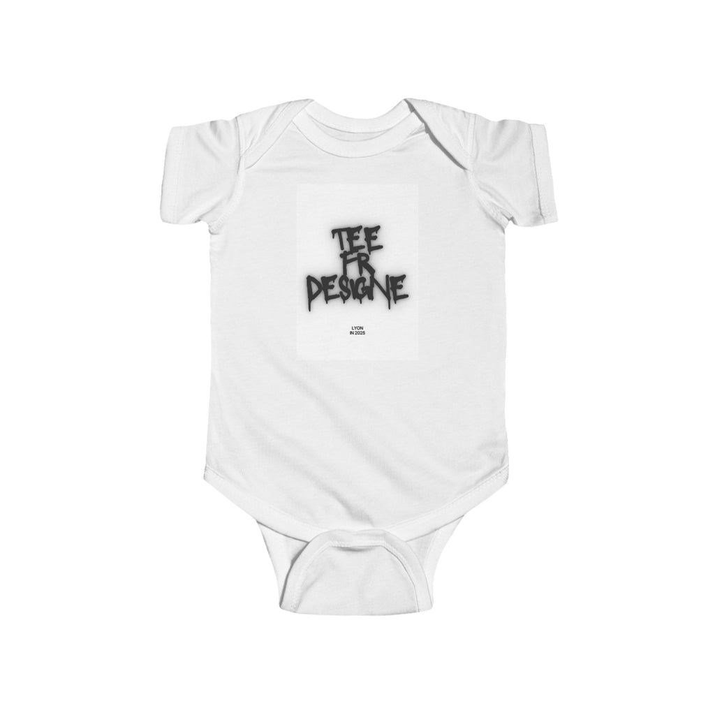 Infant Bodysuit with 'Tee Fr Designe' Graffiti Logo — Cute Urban Baby Onesie
