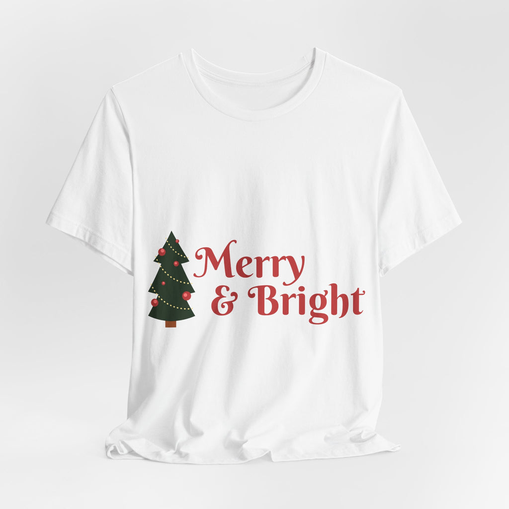 Tee de Noël joyeux et lumineux - T-shirt graphique d'arbre de vacances festif