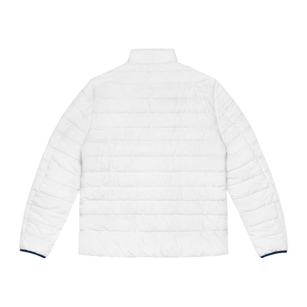 Doudoune blanche pour homme - Logo brodé minimal "We Believe"