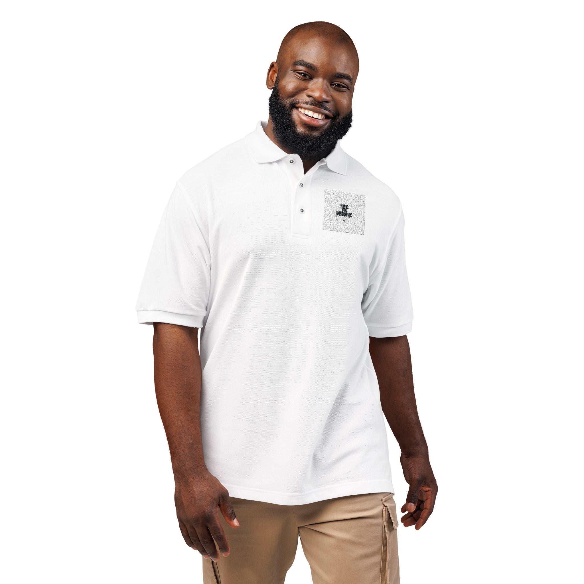Embroidered Polo Shirt — Subtle Anchor Crest Chest Logo