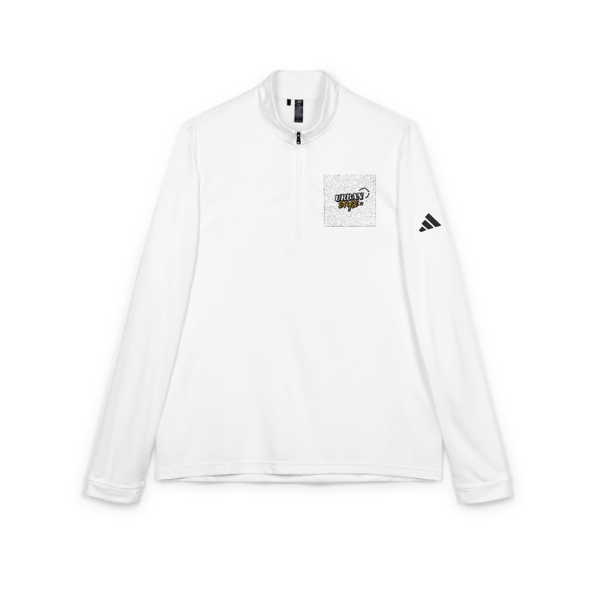 Pull adidas Quarter-Zip brodé - Veste de performance blanche avec logo sur la poitrine