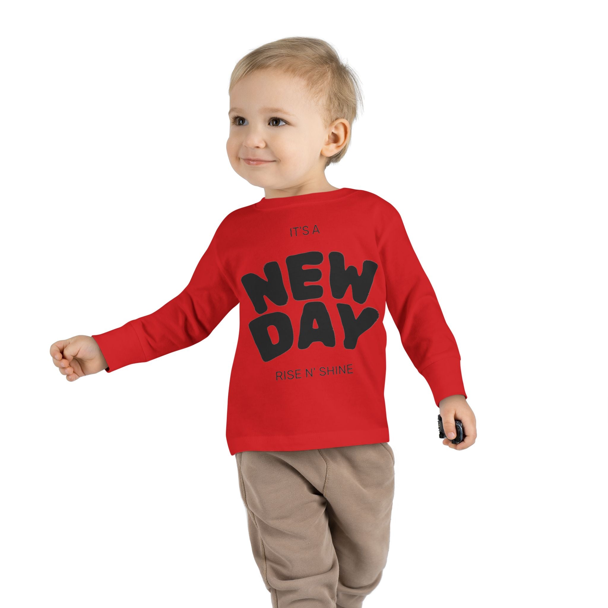 Adorable Toddler Long Sleeve Tee - "New Day" Rise & Shine Design