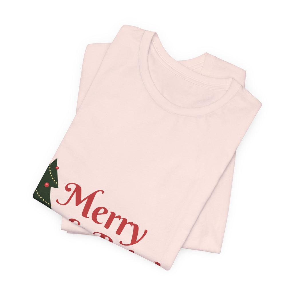 Tee de Noël joyeux et lumineux - T-shirt graphique d'arbre de vacances festif